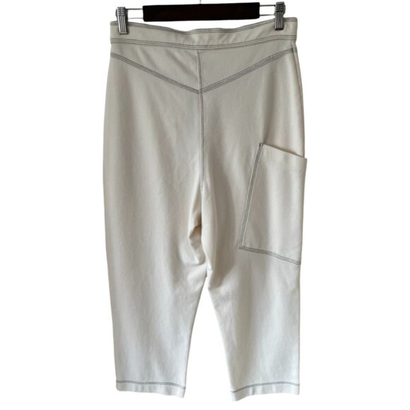 🌸4/$50🌸 ZARA W&B Ivory 5 Button Fly Side Pocket Baggy Capri Pants - Picture 15 of 16